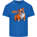 An English Bulldog Dog Illustration Kids T-Shirt Childrens Royal Blue