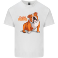 An English Bulldog Dog Illustration Kids T-Shirt Childrens White