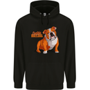 An English Bulldog Dog Illustration Mens 80% Cotton Hoodie Black