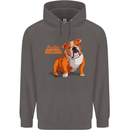 An English Bulldog Dog Illustration Mens 80% Cotton Hoodie Charcoal