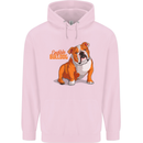 An English Bulldog Dog Illustration Mens 80% Cotton Hoodie Light Pink