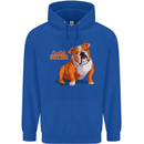 An English Bulldog Dog Illustration Mens 80% Cotton Hoodie Royal Blue