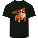 An English Bulldog Dog Illustration Mens Cotton T-Shirt Tee Top Black