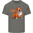An English Bulldog Dog Illustration Mens Cotton T-Shirt Tee Top Charcoal