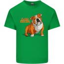 An English Bulldog Dog Illustration Mens Cotton T-Shirt Tee Top Irish Green