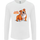 An English Bulldog Dog Illustration Mens Long Sleeve T-Shirt White