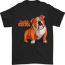 An English Bulldog Dog Illustration Mens T-Shirt 100% Cotton Black