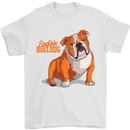 An English Bulldog Dog Illustration Mens T-Shirt 100% Cotton White