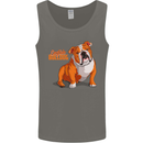 An English Bulldog Dog Illustration Mens Vest Tank Top Charcoal