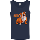 An English Bulldog Dog Illustration Mens Vest Tank Top Navy Blue