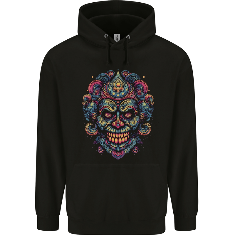 An Evil Clown Mask Skull Mens 80% Cotton Hoodie Black
