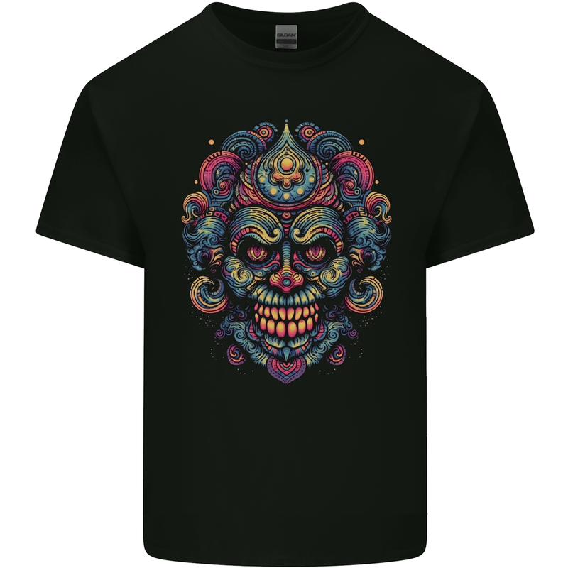 An Evil Clown Mask Skull Mens Cotton T-Shirt Tee Top Black