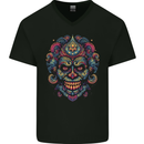 An Evil Clown Mask Skull Mens V-Neck Cotton T-Shirt Black