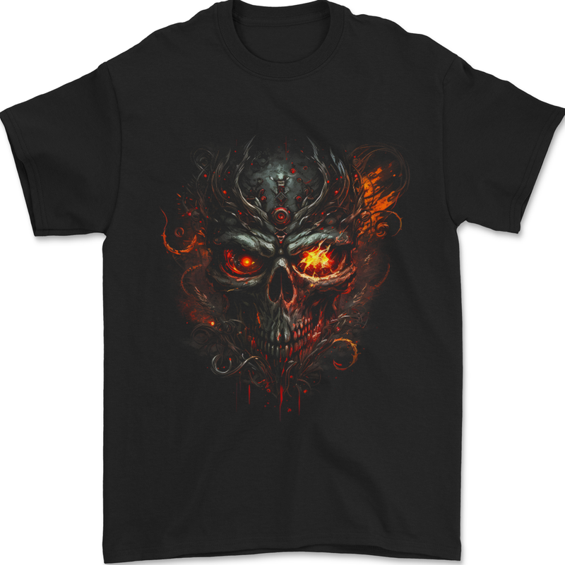 An Evil Fire Skull From the Future Mens T-Shirt 100% Cotton Black