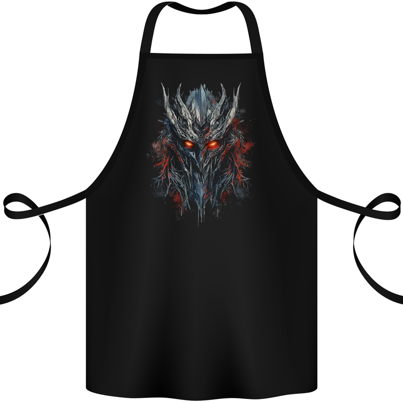 An Evil Sauron Mask Demon Cotton Apron 100% Organic Black