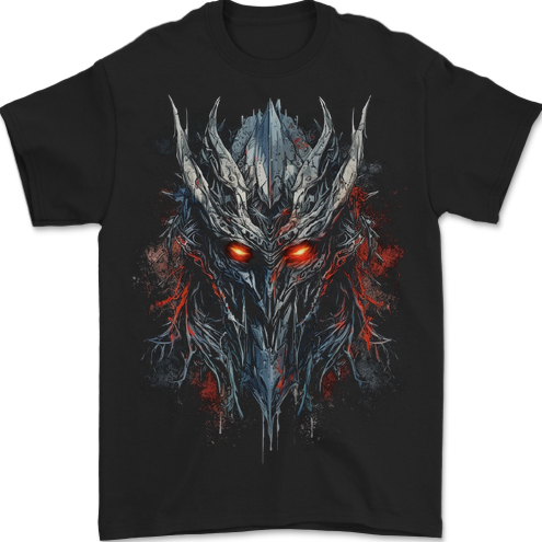 An Evil Sauron Mask Demon Mens T-Shirt 100% Cotton BLACK