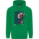 An Ice Hockey Player Childrens Kids Hoodie Irish Green