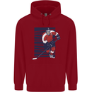 An Ice Hockey Player Childrens Kids Hoodie Red