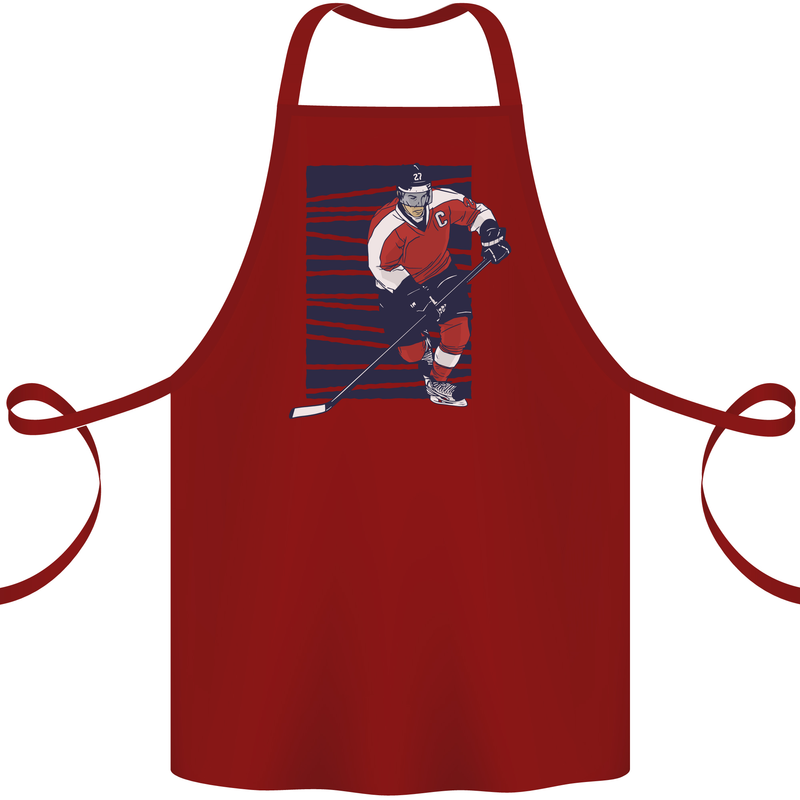 An Ice Hockey Player Cotton Apron 100% Organic Maroon