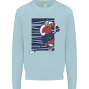 An Ice Hockey Player Kids Sweatshirt Jumper Light Blue