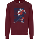 An Ice Hockey Player Kids Sweatshirt Jumper Maroon
