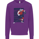 An Ice Hockey Player Kids Sweatshirt Jumper Purple