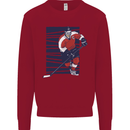 An Ice Hockey Player Kids Sweatshirt Jumper Red
