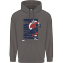 An Ice Hockey Player Mens 80% Cotton Hoodie Charcoal