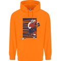 An Ice Hockey Player Mens 80% Cotton Hoodie Orange