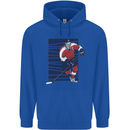 An Ice Hockey Player Mens 80% Cotton Hoodie Royal Blue