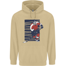 An Ice Hockey Player Mens 80% Cotton Hoodie Sand