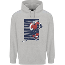 An Ice Hockey Player Mens 80% Cotton Hoodie Sports Grey