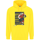 An Ice Hockey Player Mens 80% Cotton Hoodie Yellow