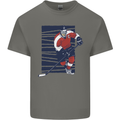 An Ice Hockey Player Mens Cotton T-Shirt Tee Top Charcoal