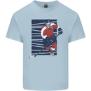 An Ice Hockey Player Mens Cotton T-Shirt Tee Top Light Blue