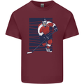 An Ice Hockey Player Mens Cotton T-Shirt Tee Top Maroon