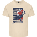 An Ice Hockey Player Mens Cotton T-Shirt Tee Top Natural