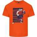 An Ice Hockey Player Mens Cotton T-Shirt Tee Top Orange