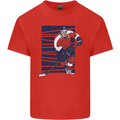 An Ice Hockey Player Mens Cotton T-Shirt Tee Top Red