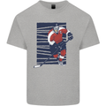 An Ice Hockey Player Mens Cotton T-Shirt Tee Top Sports Grey