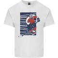 An Ice Hockey Player Mens Cotton T-Shirt Tee Top White
