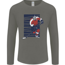 An Ice Hockey Player Mens Long Sleeve T-Shirt Charcoal