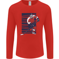 An Ice Hockey Player Mens Long Sleeve T-Shirt Red