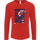 An Ice Hockey Player Mens Long Sleeve T-Shirt Red