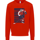 An Ice Hockey Player Mens Sweatshirt Jumper Bright Red