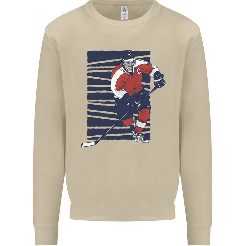 An Ice Hockey Player Mens Sweatshirt Jumper Sand