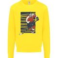 An Ice Hockey Player Mens Sweatshirt Jumper Yellow