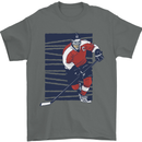 An Ice Hockey Player Mens T-Shirt 100% Cotton Charcoal
