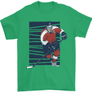 An Ice Hockey Player Mens T-Shirt 100% Cotton Irish Green