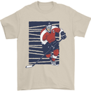 An Ice Hockey Player Mens T-Shirt 100% Cotton Sand